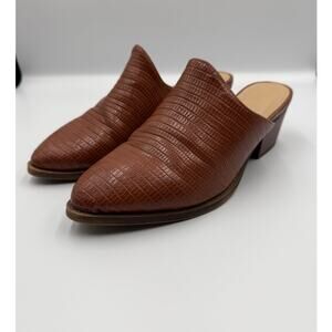 Chinese Laundry Women's 8 Brown Croc Embossed Mule Heels Slip On